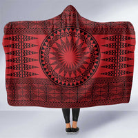 All Red Tonga Malo e lelei Hooded Blanket Vintage Ngatu Tribal Pattern LT9 One Size Red - Polynesian Pride