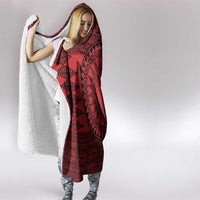 All Red Tonga Malo e lelei Hooded Blanket Vintage Ngatu Tribal Pattern LT9 - Polynesian Pride