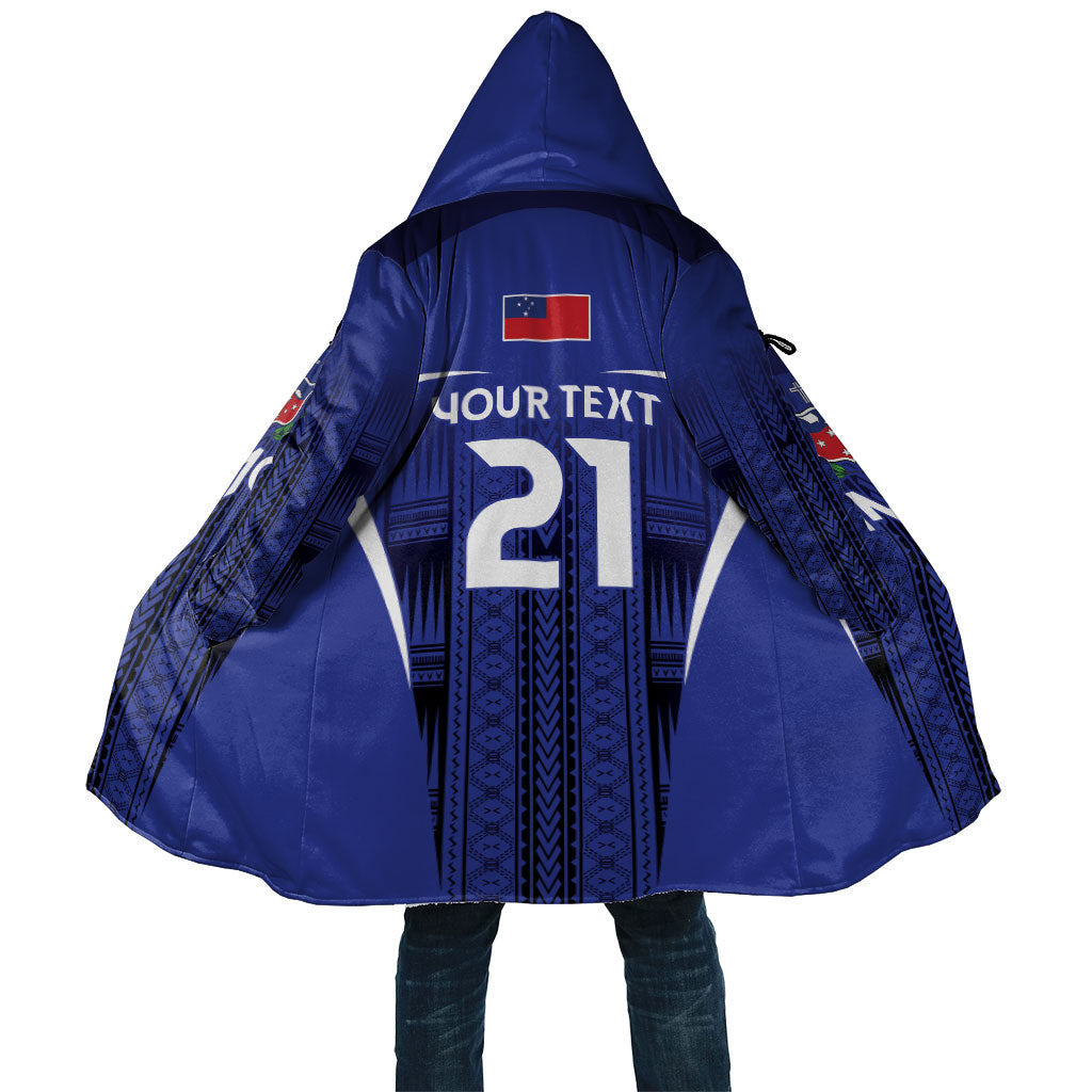 2026 Rugby Nations Series Custom Manu Samoa Cloak LT9 Unisex Blue - Polynesian Pride