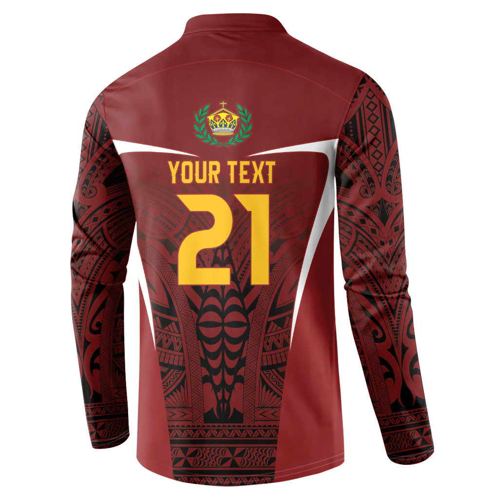 2026 Rugby Nations Series Custom Tonga Ikale Tahi Button Sweatshirt LT9 - Polynesian Pride