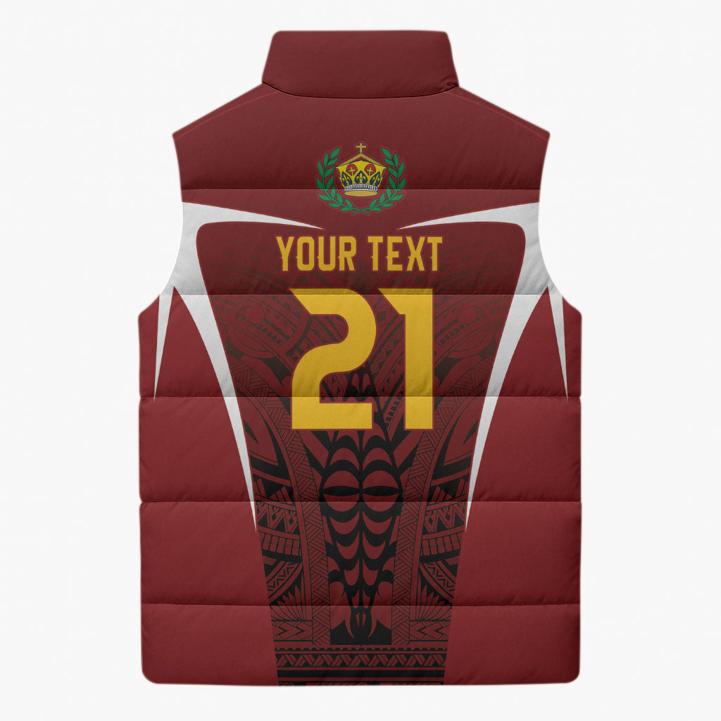 2026 Rugby Nations Series Custom Tonga Ikale Tahi Sleeveless Puffer Jacket LT9 - Polynesian Pride