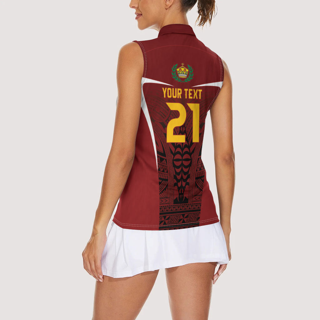 2026 Rugby Nations Series Custom Tonga Ikale Tahi Women Sleeveless Polo Shirt LT9 - Polynesian Pride