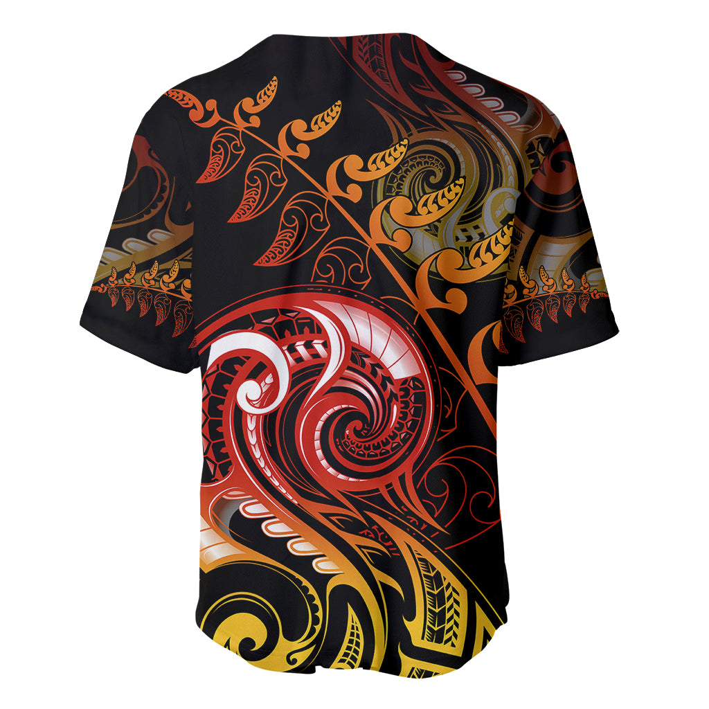 New Zealand Baseball Jersey Aotearoa Wisdom Face Maori Fern Tattoo Arty LT9 - Polynesian Pride