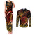 New Zealand Couples Matching Tank Maxi Dress and Long Sleeve Button Shirts Aotearoa Wisdom Face Maori Fern Tattoo Arty LT9 Reggae - Polynesian Pride