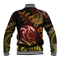New Zealand Baseball Jacket Aotearoa Hei-Tiki Maori Fern Tattoo Arty LT9 - Polynesian Pride