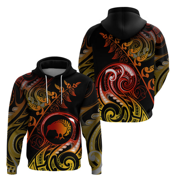 New Zealand Hoodie Waitangi Day Flag Kiwi Bird Style