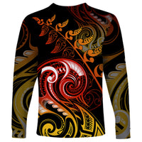 New Zealand Long Sleeve Shirt Aotearoa Manaia Maori Fern Tattoo Arty LT9 - Polynesian Pride