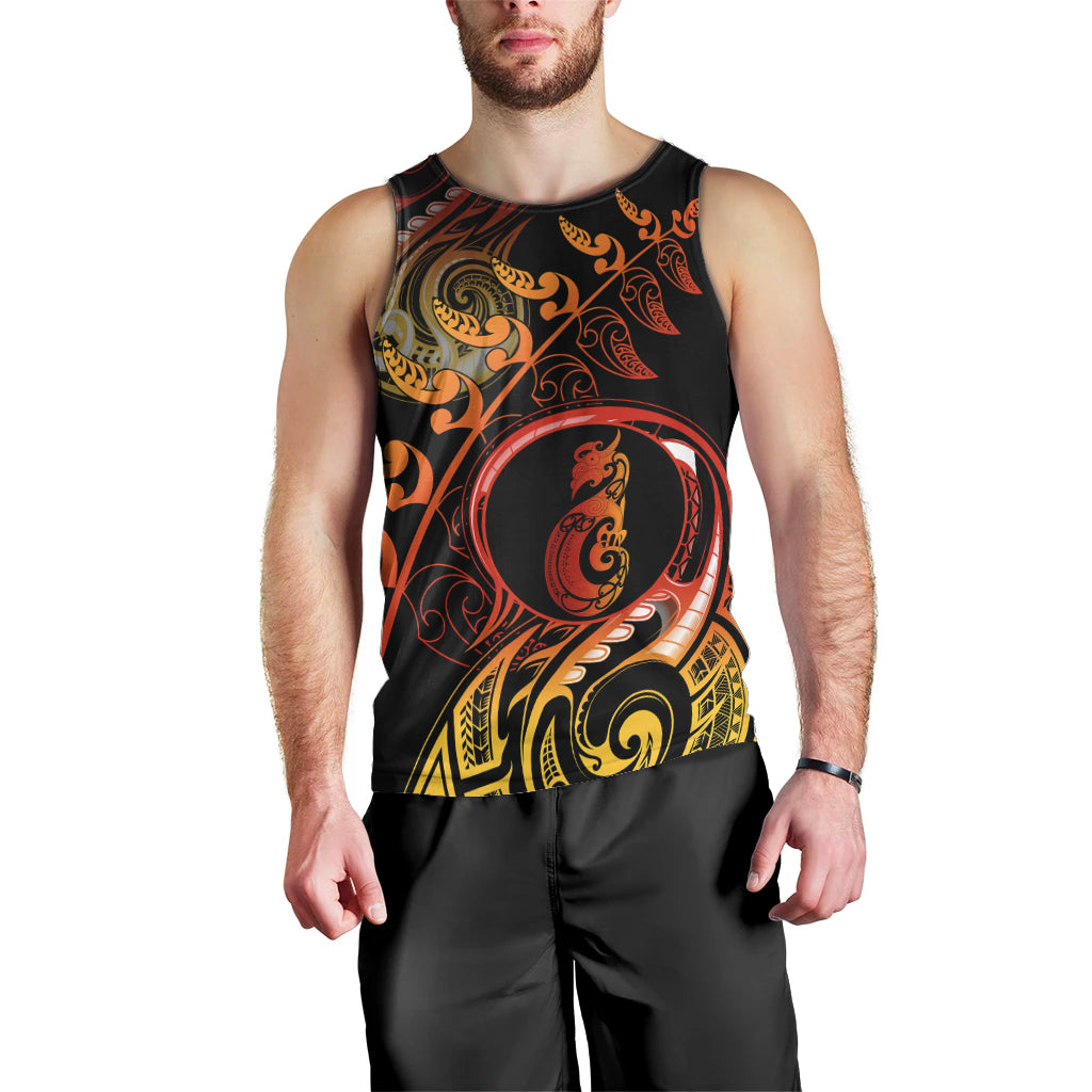 New Zealand Men Tank Top Aotearoa Manaia Maori Fern Tattoo Arty LT9 - Polynesian Pride