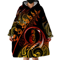 New Zealand Wearable Blanket Hoodie Aotearoa Manaia Maori Fern Tattoo Arty LT9 - Polynesian Pride