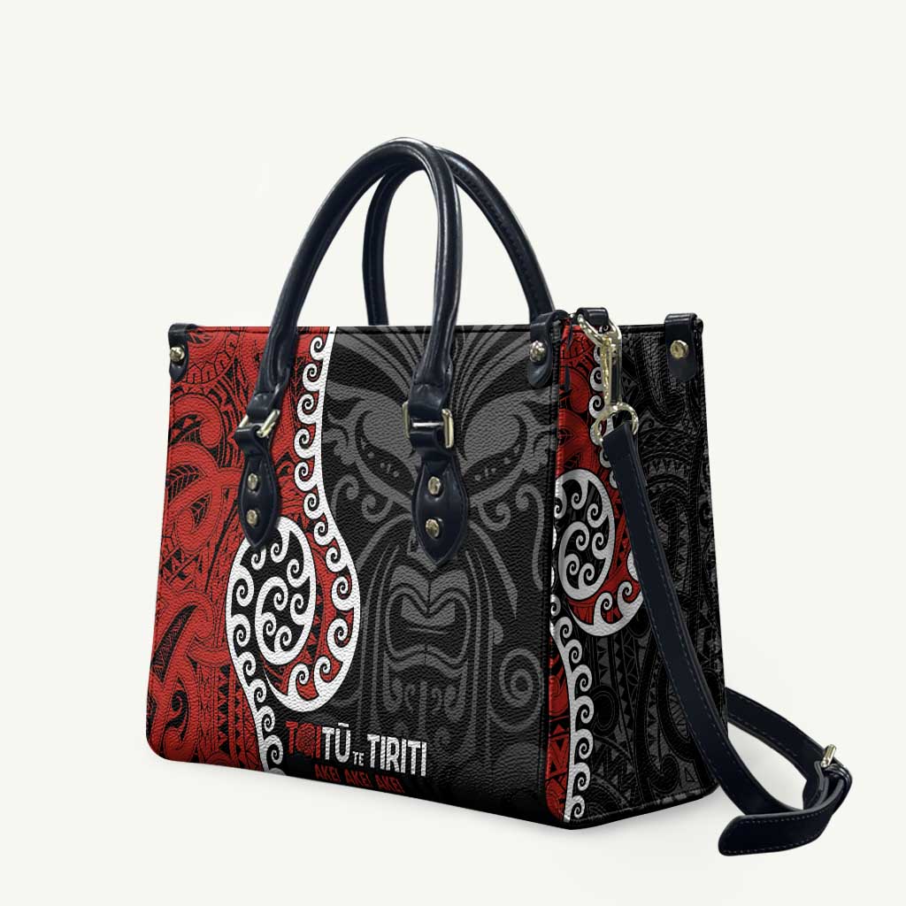 Honour The Treaty New Zealand Leather Bag Toitu Te Tiriti Ake Ake Ake - Polynesian Pride
