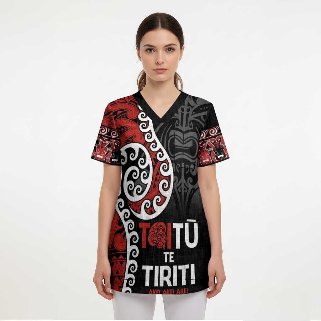 Honour The Treaty New Zealand Scrub Top Toitu Te Tiriti Ake Ake Ake - Polynesian Pride