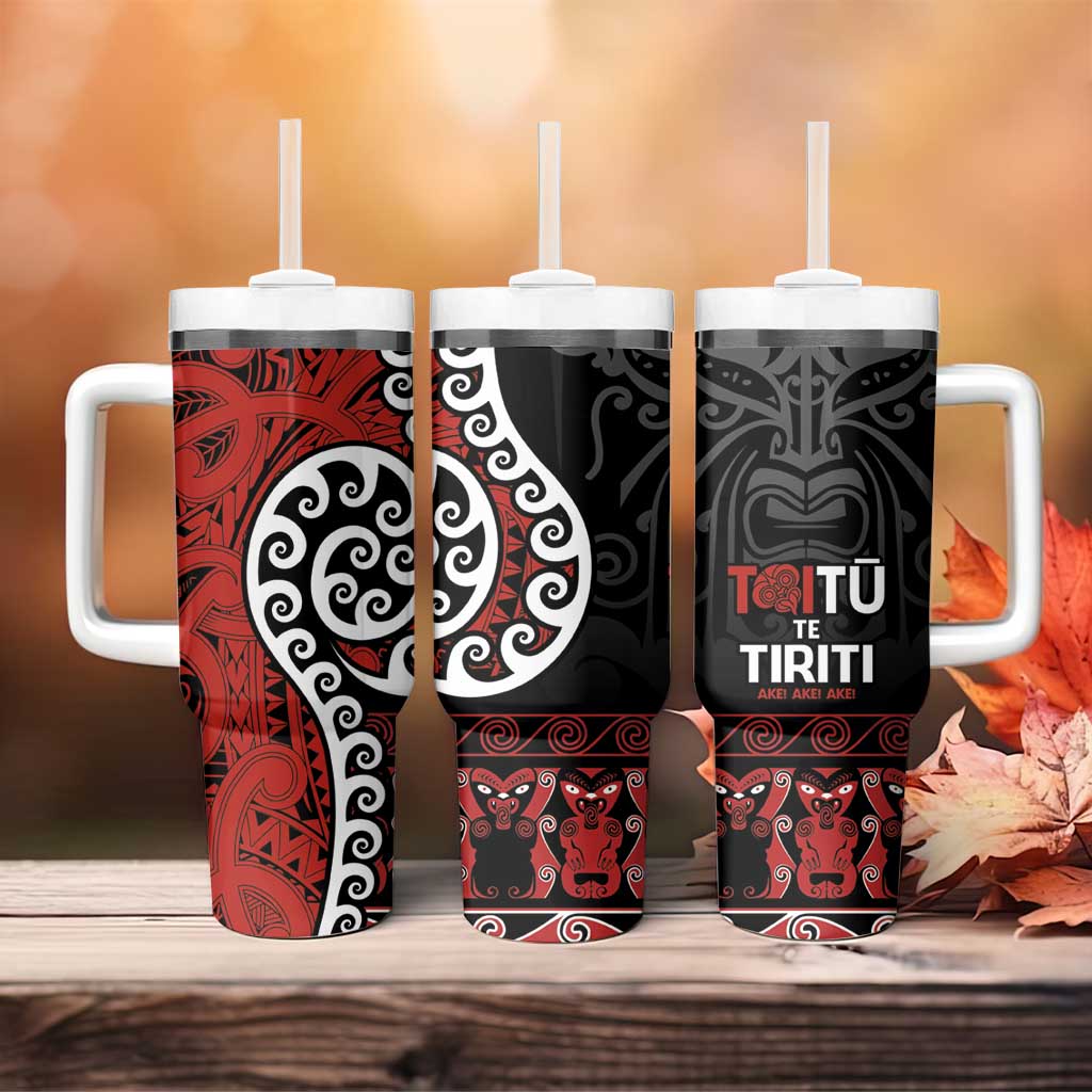 Honour The Treaty New Zealand Tumbler With Handle Toitu Te Tiriti Ake!Ake!Ake!