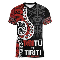 Honour The Treaty New Zealand Women V-Neck T-Shirt Toitu Te Tiriti Ake!Ake!Ake!