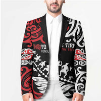 Honour The Treaty New Zealand Personalised Blazer Toitu Te Tiriti Half Fern Haka Dance - Polynesian Pride