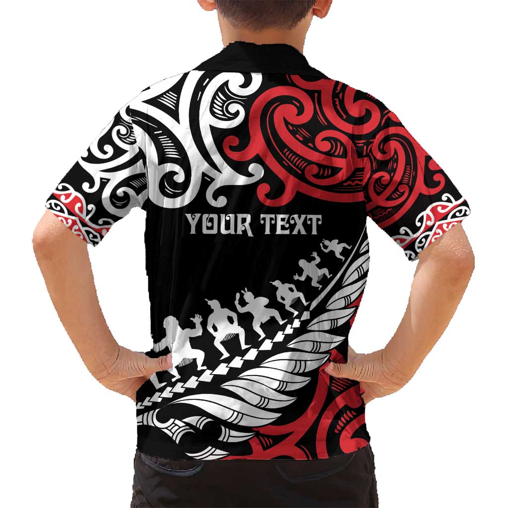 Honour The Treaty New Zealand Personalised Family Matching Tank Maxi Dress and Hawaiian Shirt Toitu Te Tiriti Half Fern with Haka dance LT9 - Polynesian Pride