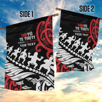 Honour The Treaty New Zealand Personalised Garden Flag Toitu Te Tiriti Half Fern with Haka dance