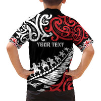 Honour The Treaty New Zealand Personalised Hawaiian Shirt Toitu Te Tiriti Half Fern with Haka dance