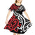 Honour The Treaty New Zealand Personalised Kid Short Sleeve Dress Toitu Te Tiriti Half Fern with Haka dance