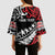 Honour The Treaty New Zealand Personalised Kimono Sleeve Blouse Toitu Te Tiriti Half Fern Haka Dance - Polynesian Pride
