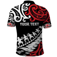 Honour The Treaty New Zealand Personalised Polo Shirt Toitu Te Tiriti Half Fern with Haka dance