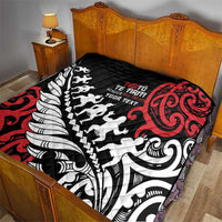 Honour The Treaty New Zealand Personalised Quilt Toitu Te Tiriti Half Fern with Haka dance