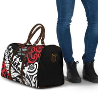 Honour The Treaty New Zealand Personalised Travel Bag Toitu Te Tiriti Half Fern Haka Dance - Polynesian Pride