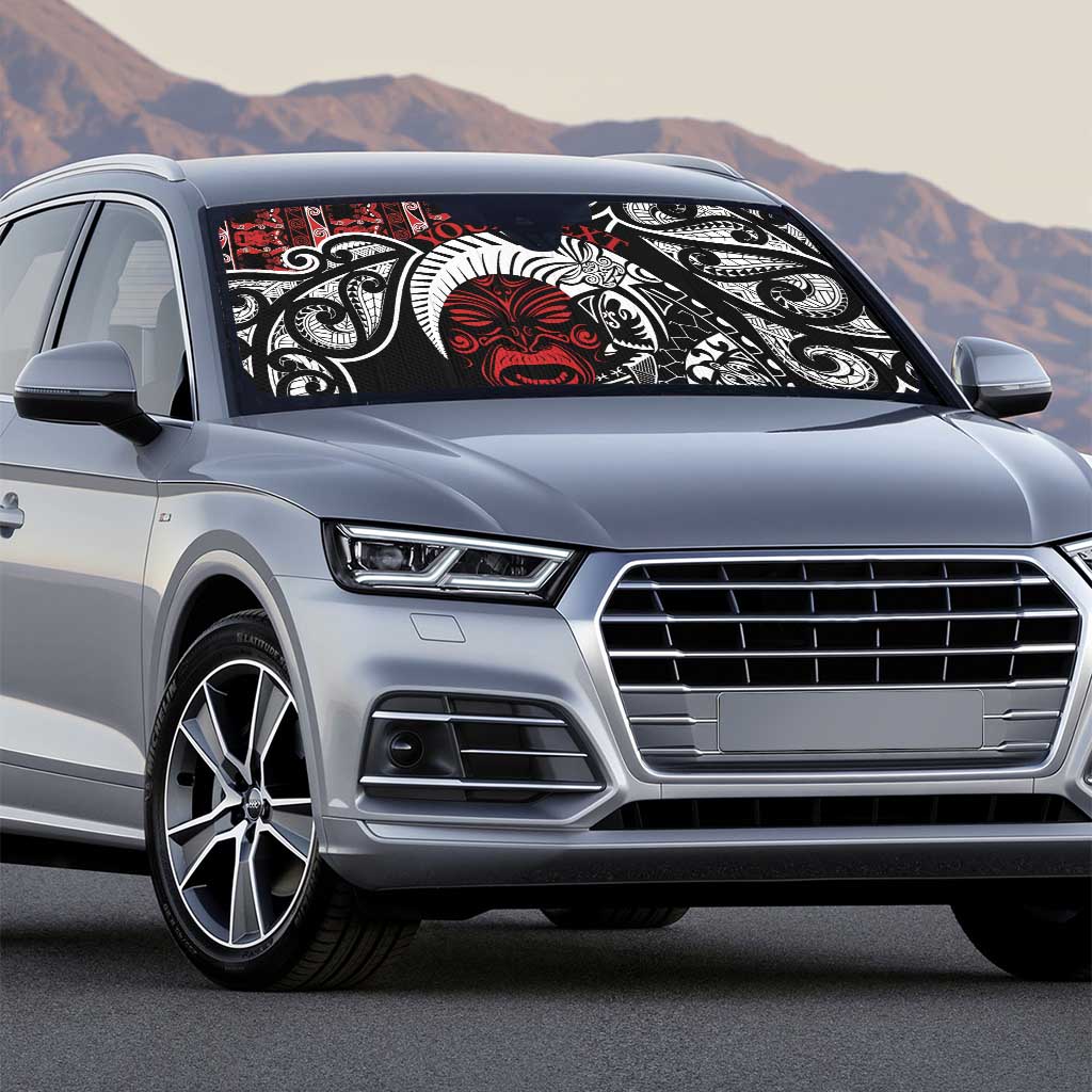 Honour The Treaty New Zealand Personalised Auto Sun Shade Toitu Te Tiriti Indigenous Maori Face - Polynesian Pride