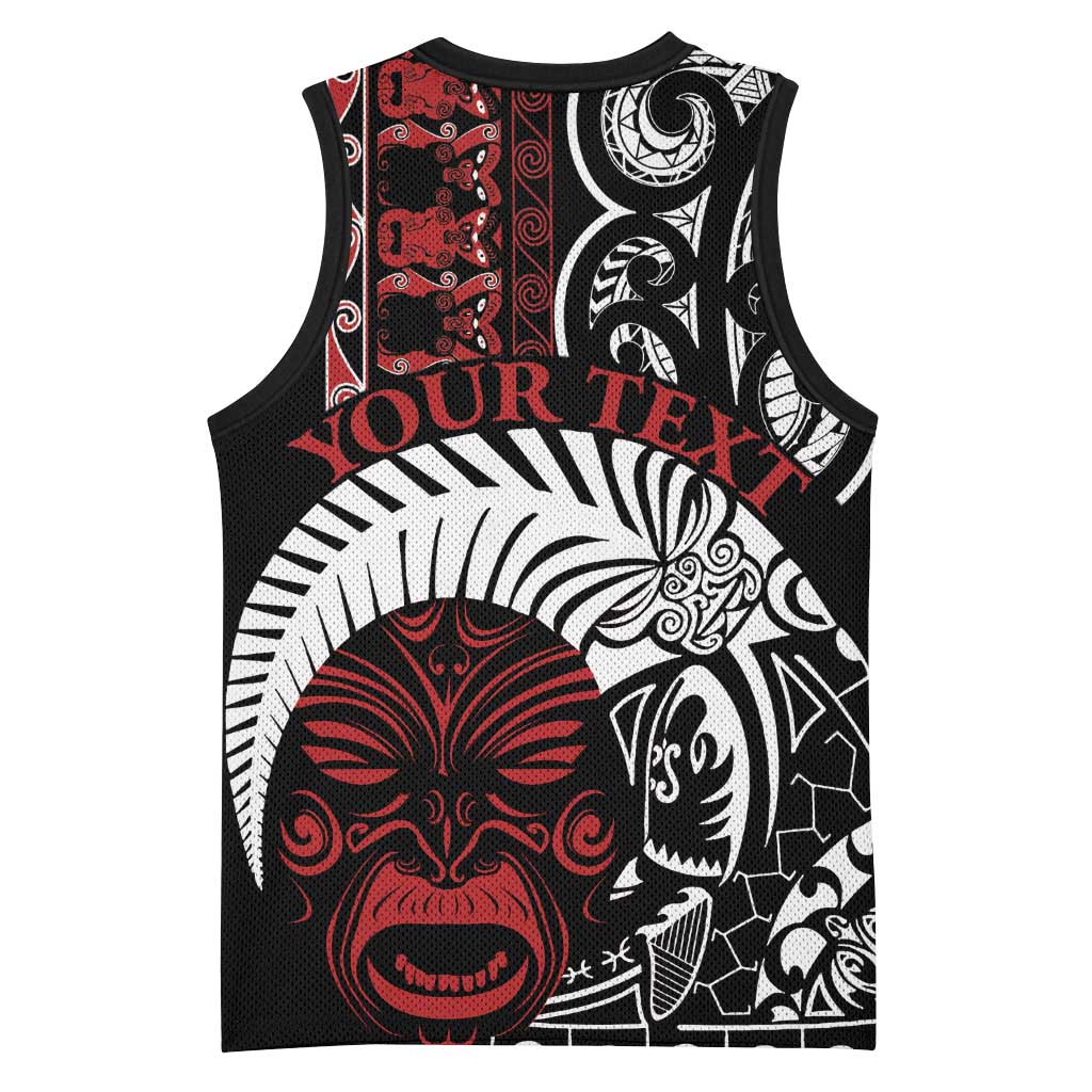 Honour The Treaty New Zealand Personalised Basketball Jersey Toitu Te Tiriti Indigenous Maori Face - Polynesian Pride