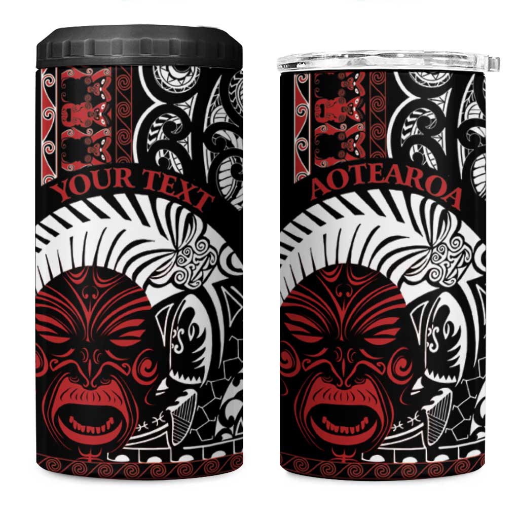 Honour The Treaty New Zealand Personalised 4 in 1 Can Cooler Tumbler Toitu Te Tiriti Indigenous Maori Face