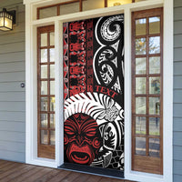 Honour The Treaty New Zealand Personalised Door Cover Toitu Te Tiriti Indigenous Maori Face - Polynesian Pride