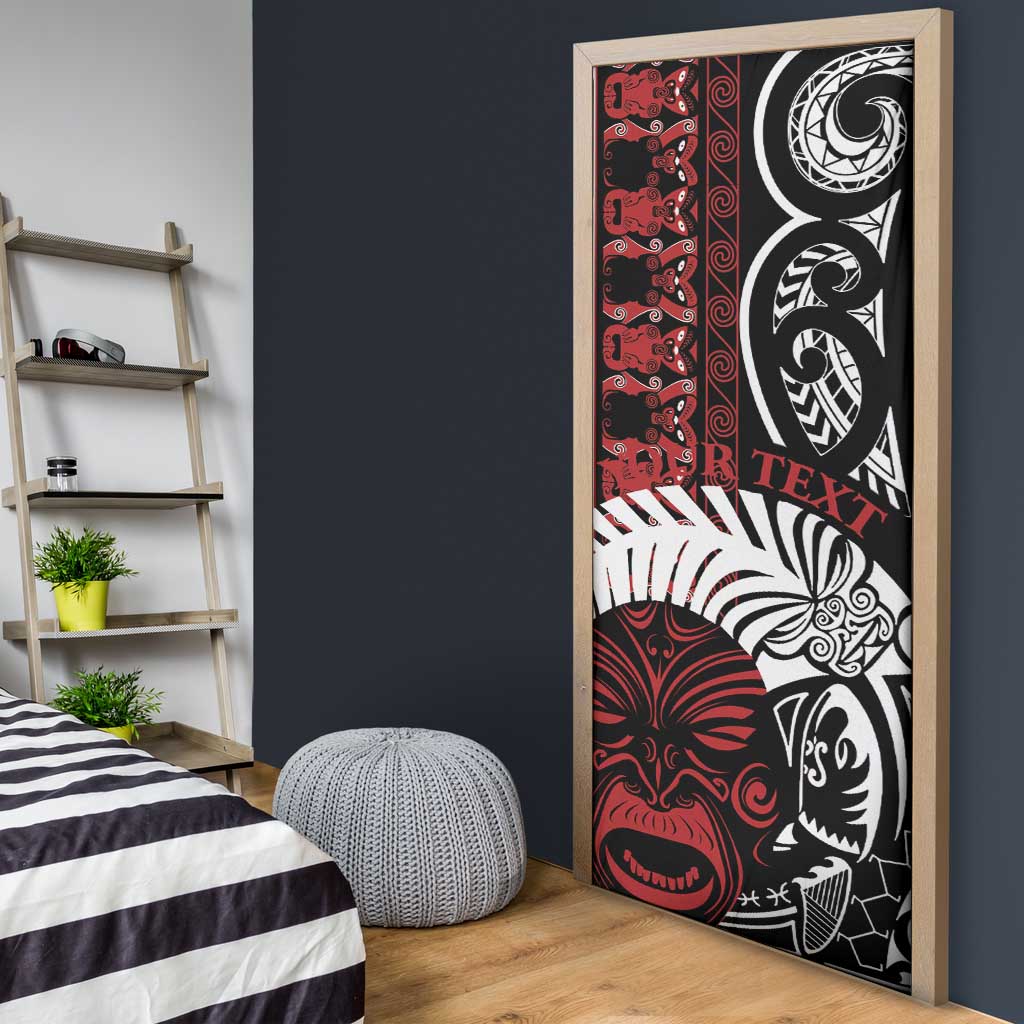 Honour The Treaty New Zealand Personalised Door Cover Toitu Te Tiriti Indigenous Maori Face - Polynesian Pride