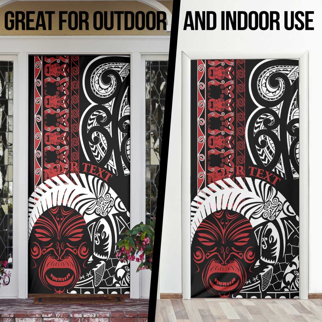 Honour The Treaty New Zealand Personalised Door Cover Toitu Te Tiriti Indigenous Maori Face - Polynesian Pride
