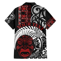 Honour The Treaty New Zealand Personalised Family Matching Tank Maxi Dress and Hawaiian Shirt Toitu Te Tiriti Indigenous Maori Face LT9 - Polynesian Pride