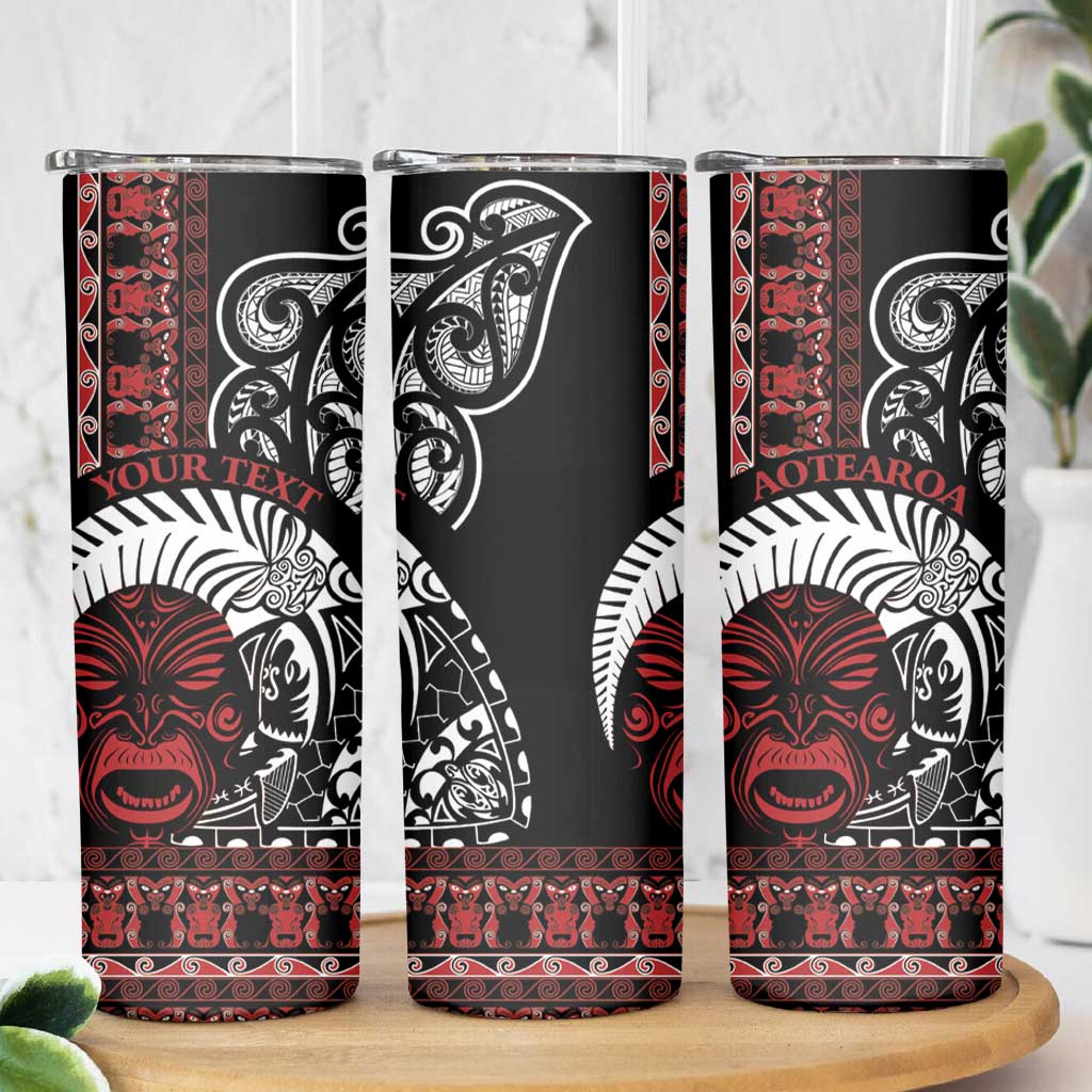 Honour The Treaty New Zealand Personalised Skinny Tumbler Toitu Te Tiriti Indigenous Maori Face