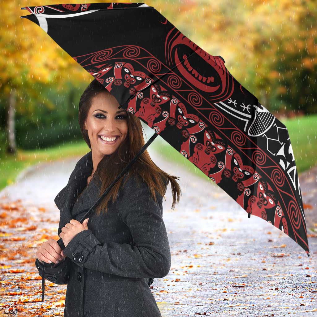 Honour The Treaty New Zealand Personalised Umbrella Toitu Te Tiriti Indigenous Maori Face - Polynesian Pride