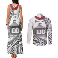 Samoa Mau Movement House Personalised Couples Matching Tank Maxi Dress and Long Sleeve Button Shirt Fa'a Samoa The Samoan Way