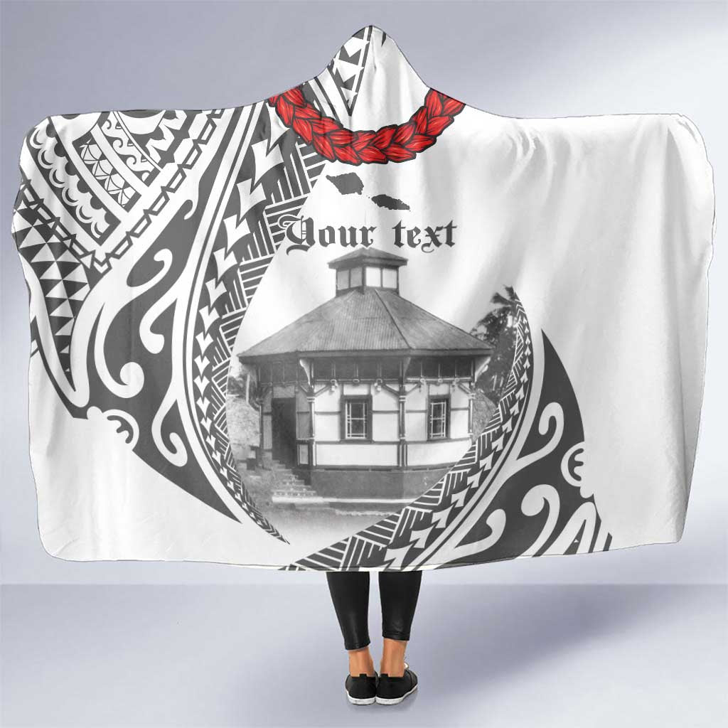 Samoa Mau Movement House Personalised Hooded Blanket Fa'a Samoa The Samoan Way LT9 One Size White - Polynesian Pride