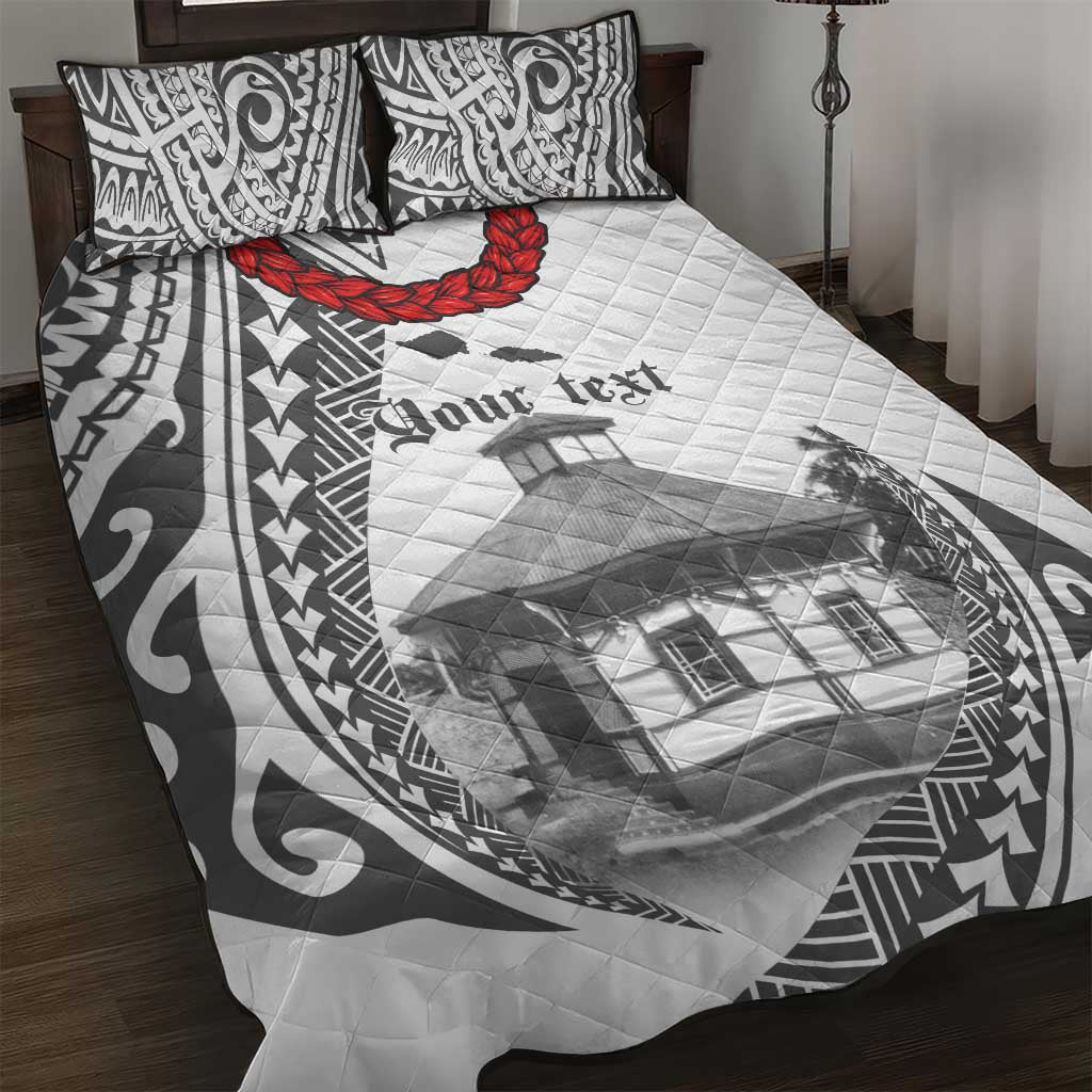 Samoa Mau Movement House Personalised Quilt Bed Set Fa'a Samoa The Samoan Way LT9 White - Polynesian Pride