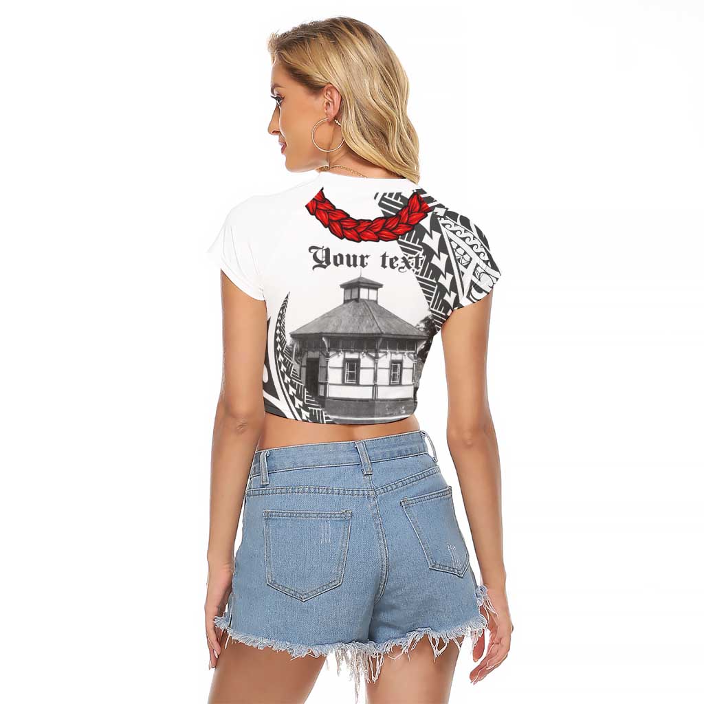 Samoa Mau Movement House Personalised Raglan Cropped T Shirt Fa'a Samoa The Samoan Way LT9 - Polynesian Pride