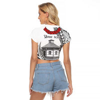 Samoa Mau Movement House Personalised Raglan Cropped T Shirt Fa'a Samoa The Samoan Way LT9 - Polynesian Pride