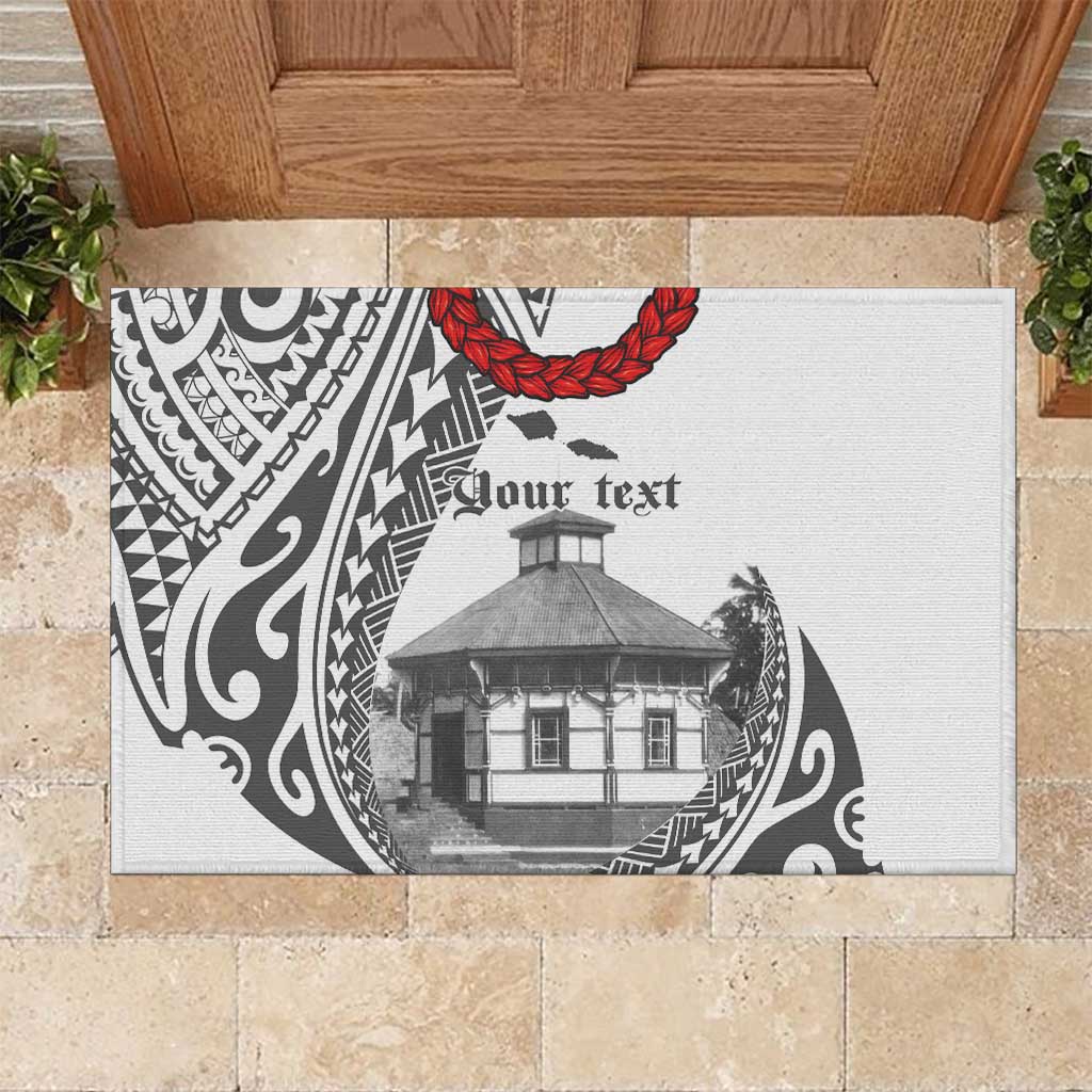 Samoa Mau Movement House Personalised Rubber Doormat Fa'a Samoa The Samoan Way LT9 White - Polynesian Pride
