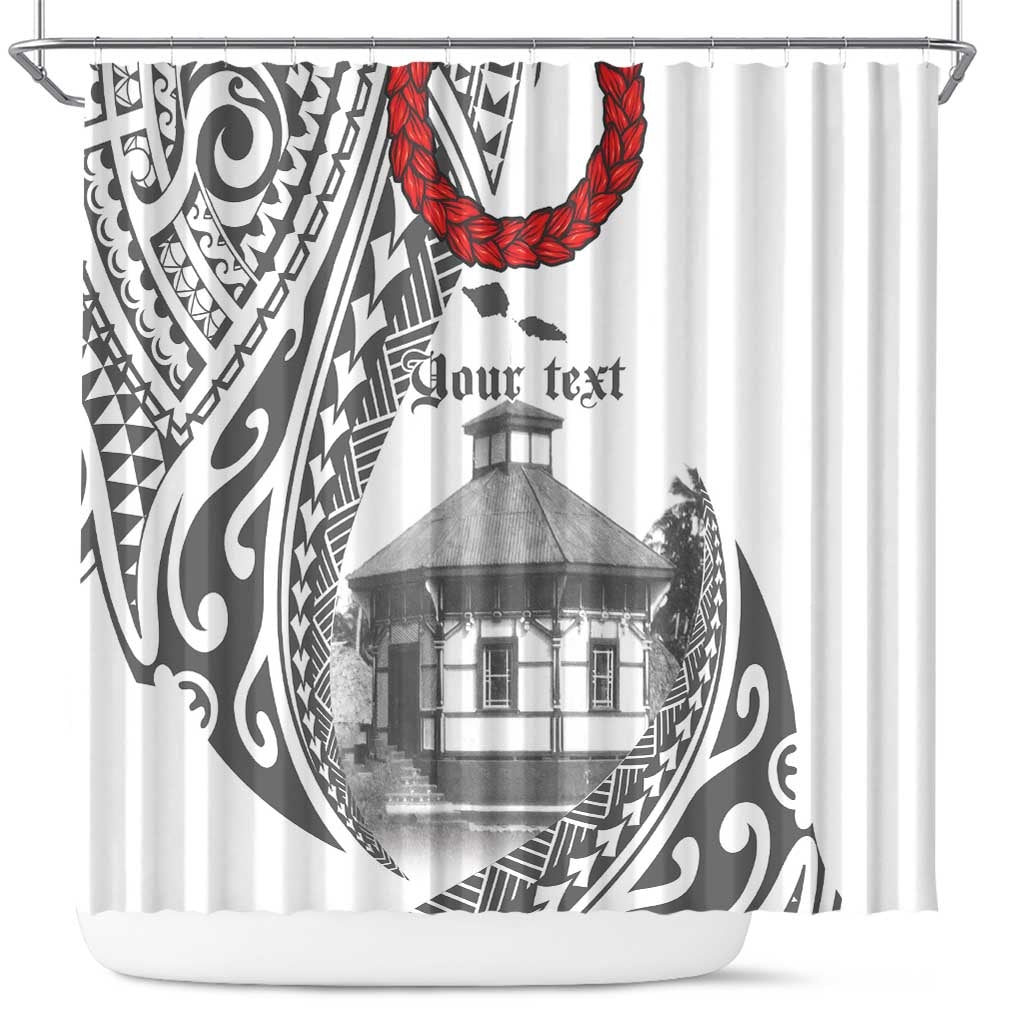 Samoa Mau Movement House Personalised Shower Curtain Fa'a Samoa The Samoan Way LT9 White - Polynesian Pride