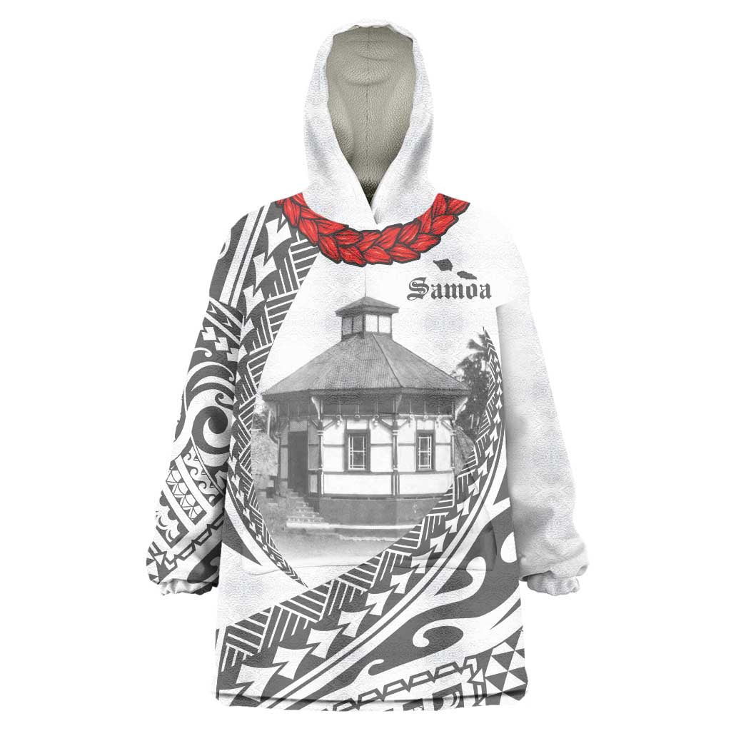 Samoa Mau Movement House Personalised Wearable Blanket Hoodie Fa'a Samoa The Samoan Way LT9 One Size White - Polynesian Pride