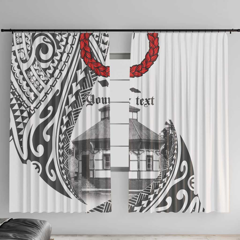 Samoa Mau Movement House Personalised Window Curtain Fa'a Samoa The Samoan Way LT9 With Hooks White - Polynesian Pride