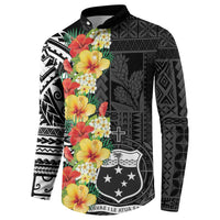 Samoa Tribal Hibiscus Flowers Button Sweatshirt LT9 - Polynesian Pride