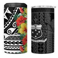 Samoa Tribal Hibiscus Flowers 4 in 1 Can Cooler Tumbler