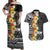 Samoa Tribal Hibiscus Flowers Couples Matching Off Shoulder Maxi Dress and Hawaiian Shirt