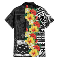 Samoa Tribal Hibiscus Flowers Family Matching Tank Maxi Dress and Hawaiian Shirt
