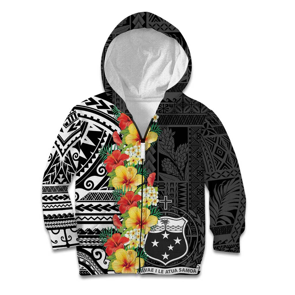 Samoa Tribal Hibiscus Flowers Kid Hoodie