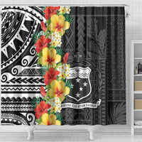 Samoa Tribal Hibiscus Flowers Shower Curtain